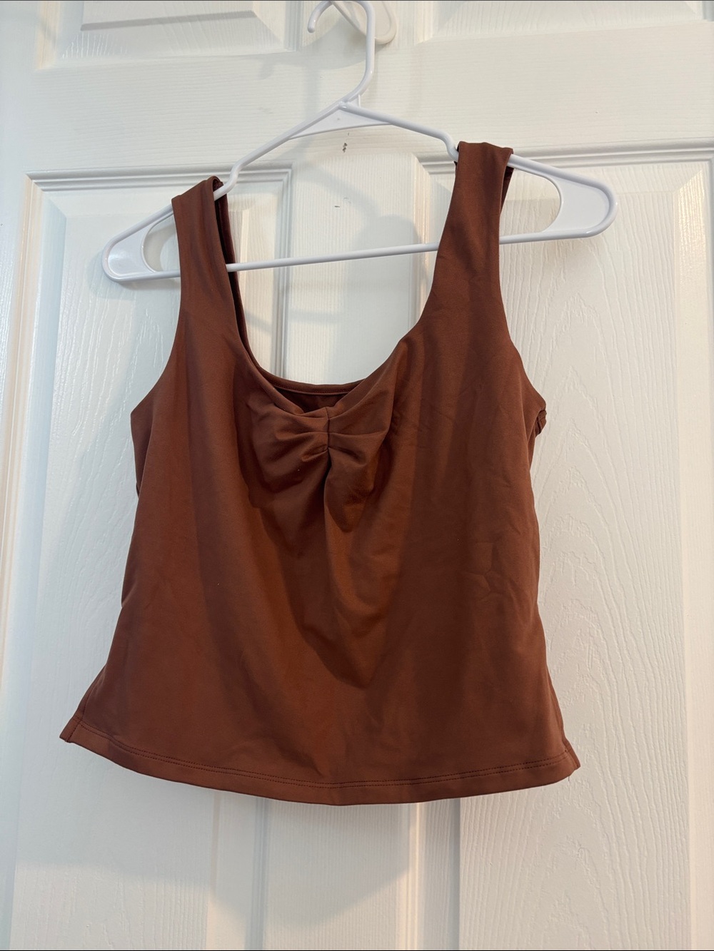 Brown Bow-Front Tank Top